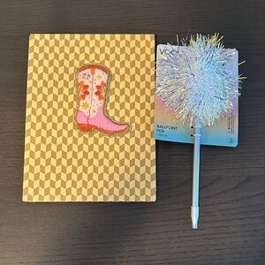 3D Pink Boot Notebook with Pen